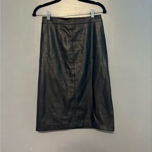 Elegant Black Leather Skirt